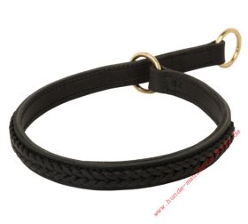 Leather Choke Collar with Braids