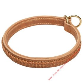 Leather Choke Collar with Braids