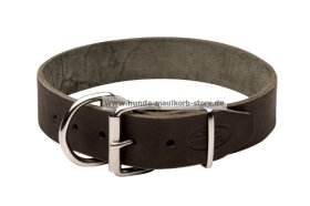 Schlichtes Hundehalsband Leder 4 cm